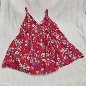 Motherhood Maternity‎ Tunic Top Blouse Size 1X Pink Purple Paisley Floral Print